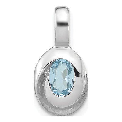 Sterling Silver Sky Blue Topaz Oval Pendant