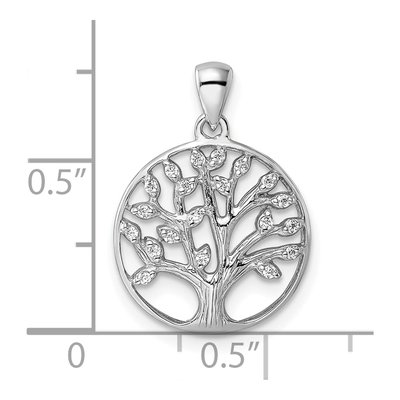 Sterling Silver CZ Tree of Life Pendant – view 4
