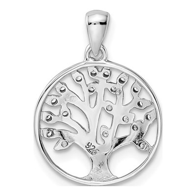 Sterling Silver CZ Tree of Life Pendant – view 5