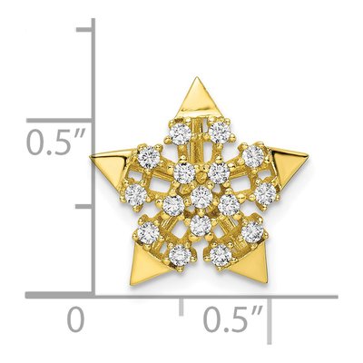 Gold-Plated Sterling Silver CZ Star Slide Pendant – view 4