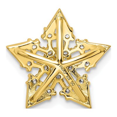 Gold-Plated Sterling Silver CZ Star Slide Pendant – view 5