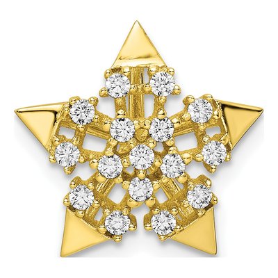 Gold-Plated Sterling Silver CZ Star Slide Pendant