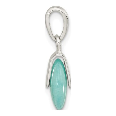 Sterling Silver Simulated Turquoise Circle Pendant – view 3