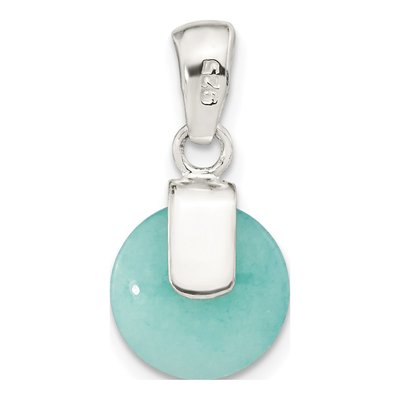 Sterling Silver Simulated Turquoise Circle Pendant – view 5