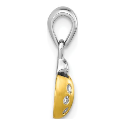 Gold-Plated Sterling Silver CZ Enameled Ladybug Pendant – view 3