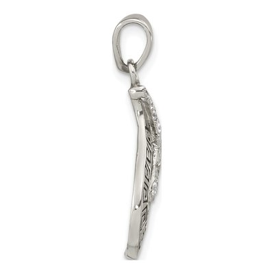 Sterling Silver CZ Enamel Greek Key Pendant – view 3
