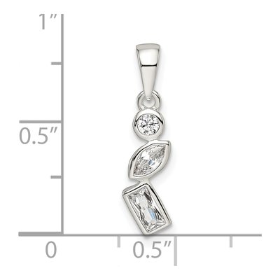 Sterling Silver CZ Geometric Shapes Pendant – view 4