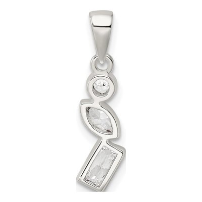 Sterling Silver CZ Geometric Shapes Pendant – view 5
