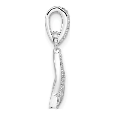 Sterling Silver CZ Textured Tail Pendant – view 3