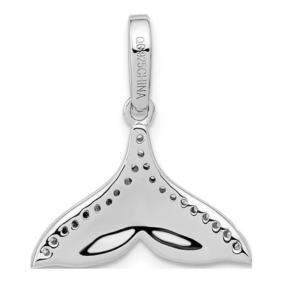 Sterling Silver CZ Textured Tail Pendant – view 5