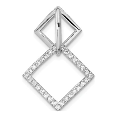 Sterling Silver CZ Square Slide Pendant