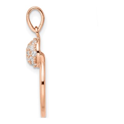 Rose Gold-Plated Sterling Silver CZ Circle Pendant – view 3