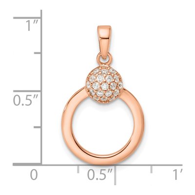 Rose Gold-Plated Sterling Silver CZ Circle Pendant – view 4