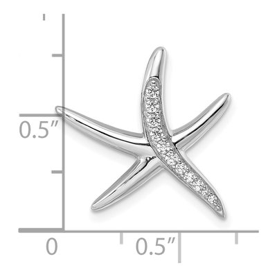 Sterling Silver CZ Starfish Slide Pendant – view 4