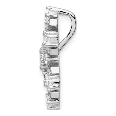 Sterling Silver CZ Snowflake Slide Pendant – view 3