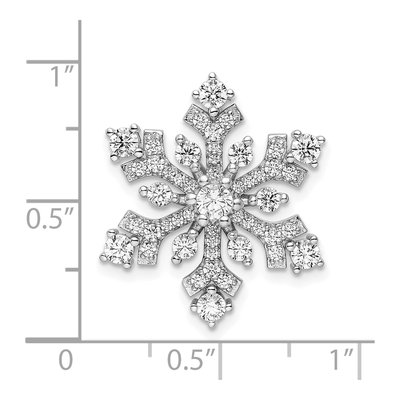 Sterling Silver CZ Snowflake Slide Pendant – view 4