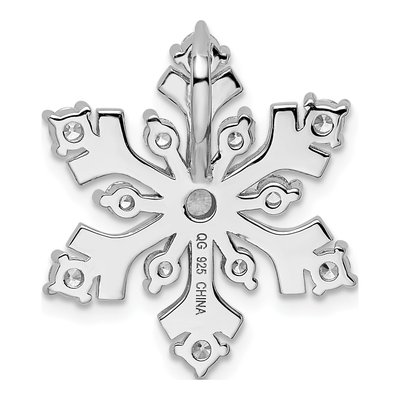 Sterling Silver CZ Snowflake Slide Pendant – view 5