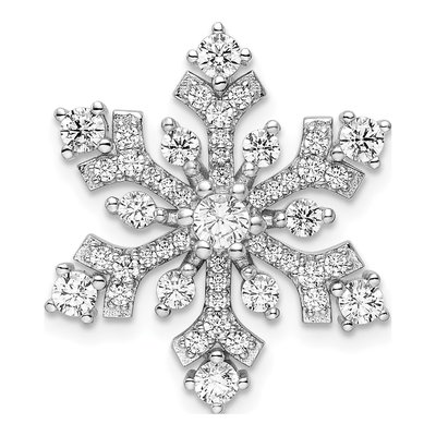 Sterling Silver CZ Snowflake Slide Pendant