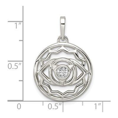 Sterling Silver CZ Third Eye Chakra Filigree Pendant – view 4