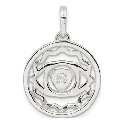 Sterling Silver CZ Third Eye Chakra Filigree Pendant – view 5