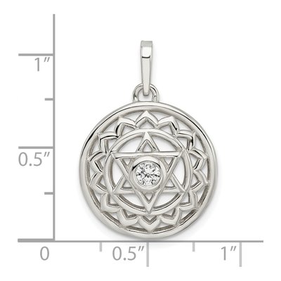 Sterling Silver CZ Heart Chakra Filigree Pendant – view 4