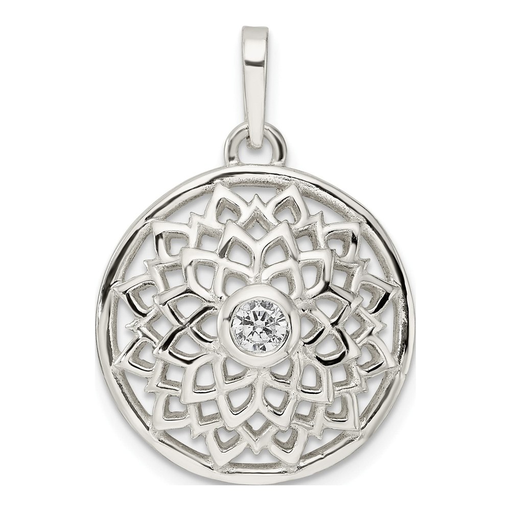 Sterling Silver CZ Crown Chakra Pendant