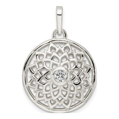 Sterling Silver CZ Crown Chakra Pendant