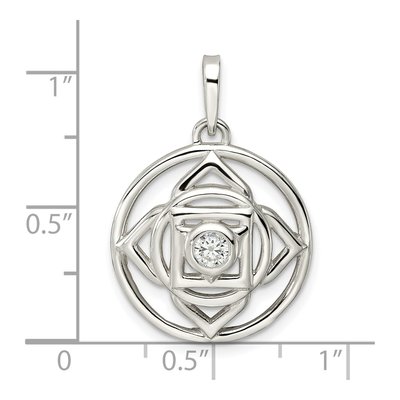 Sterling Silver CZ Root Chakra Filigree Pendant – view 4
