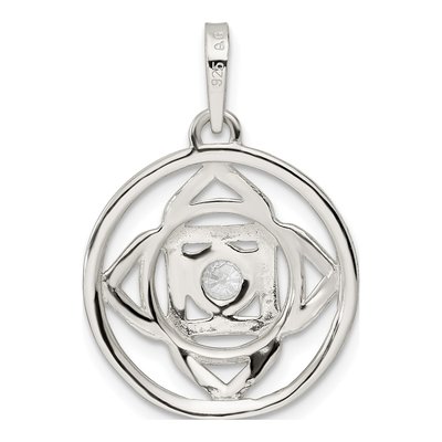 Sterling Silver CZ Root Chakra Filigree Pendant – view 5