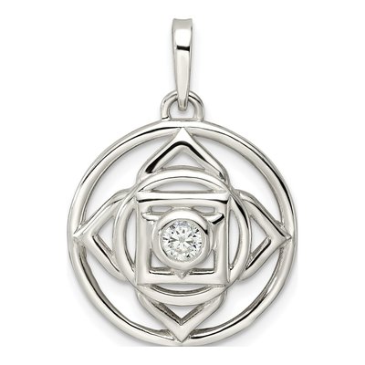 Sterling Silver CZ Root Chakra Filigree Pendant