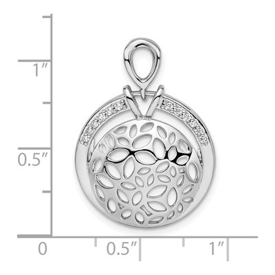 Sterling Silver CZ Cut-Out Circle Pendant – view 4