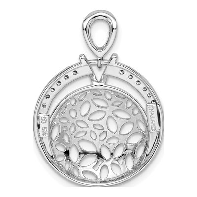 Sterling Silver CZ Cut-Out Circle Pendant – view 5