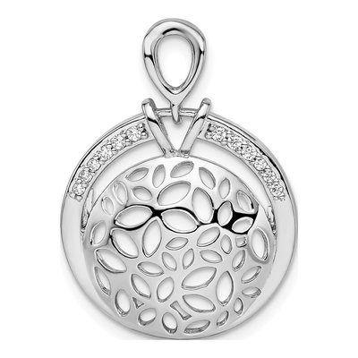 Sterling Silver CZ Cut-Out Circle Pendant