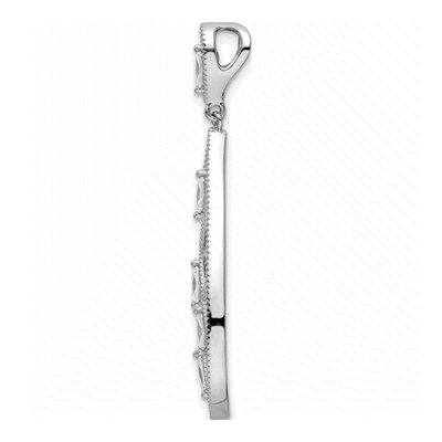 Sterling Silver CZ Baguette Teardrop Pendant – view 3