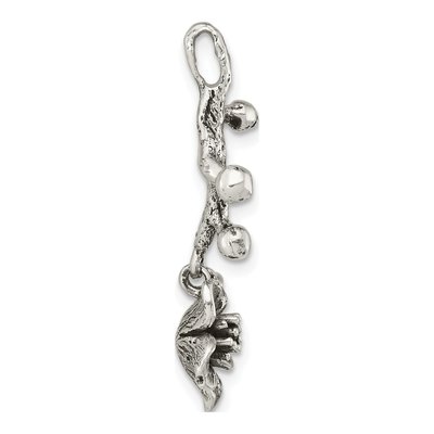 Sterling Silver Oxidized Branch Flower Pendant – view 3