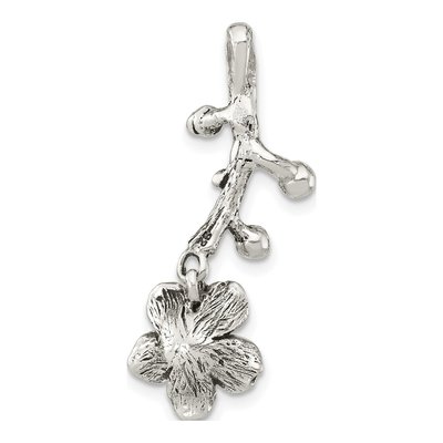 Sterling Silver Oxidized Branch Flower Pendant – view 5