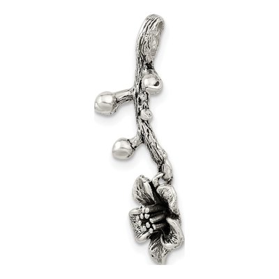 Sterling Silver Oxidized Branch Flower Pendant – view 6