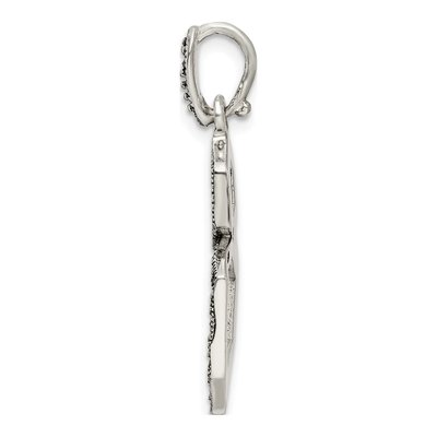 Sterling Silver Marcasite Hexagon Pendant – view 3