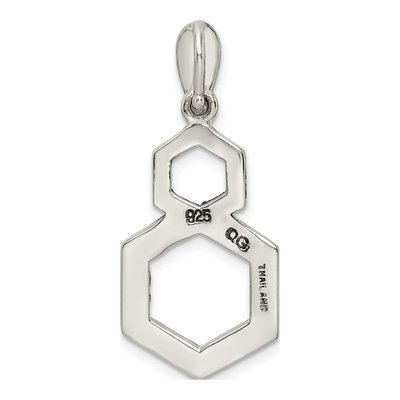 Sterling Silver Marcasite Hexagon Pendant – view 5
