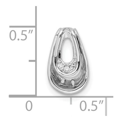 Sterling Silver CZ Slide Pendant – view 4