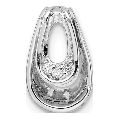 Sterling Silver CZ Slide Pendant