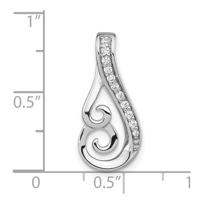 Sterling Silver CZ Swirl Slide Pendant – view 4