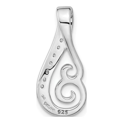 Sterling Silver CZ Swirl Slide Pendant – view 5