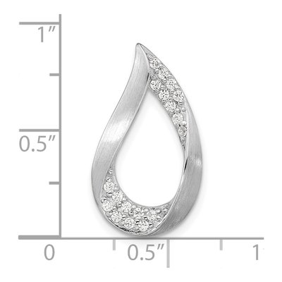 Sterling Silver CZ Teardrop Slide Pendant – view 4