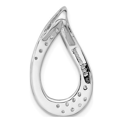 Sterling Silver CZ Teardrop Slide Pendant – view 5
