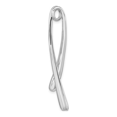 Sterling Silver Rhodium-Plated Chain Slide Pendant – view 3