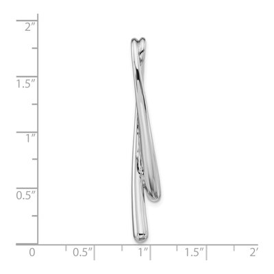 Sterling Silver Rhodium-Plated Chain Slide Pendant – view 4