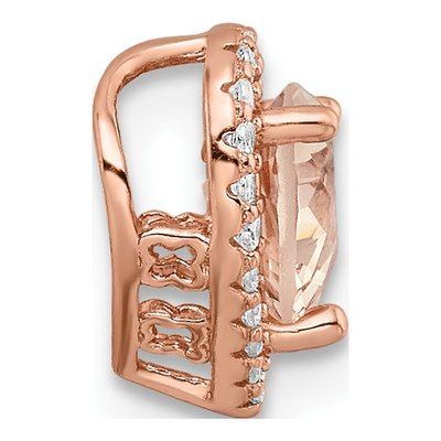Rose Gold-Plated Sterling Silver CZ Heart Charm – view 3