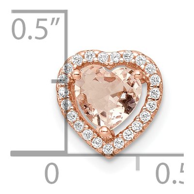Rose Gold-Plated Sterling Silver CZ Heart Charm – view 4