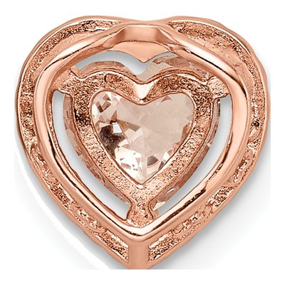 Rose Gold-Plated Sterling Silver CZ Heart Charm – view 5